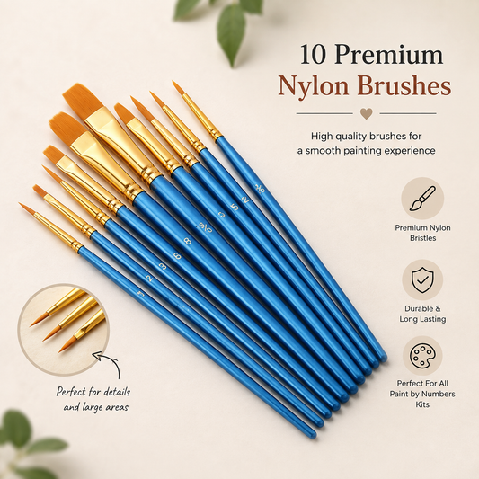 Set of 10 Paint Brushes