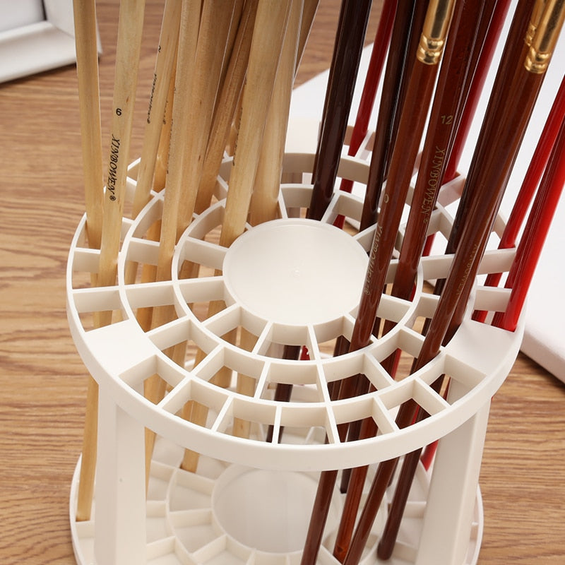 Portable Paint Brush Rack Holder - 49 Sections